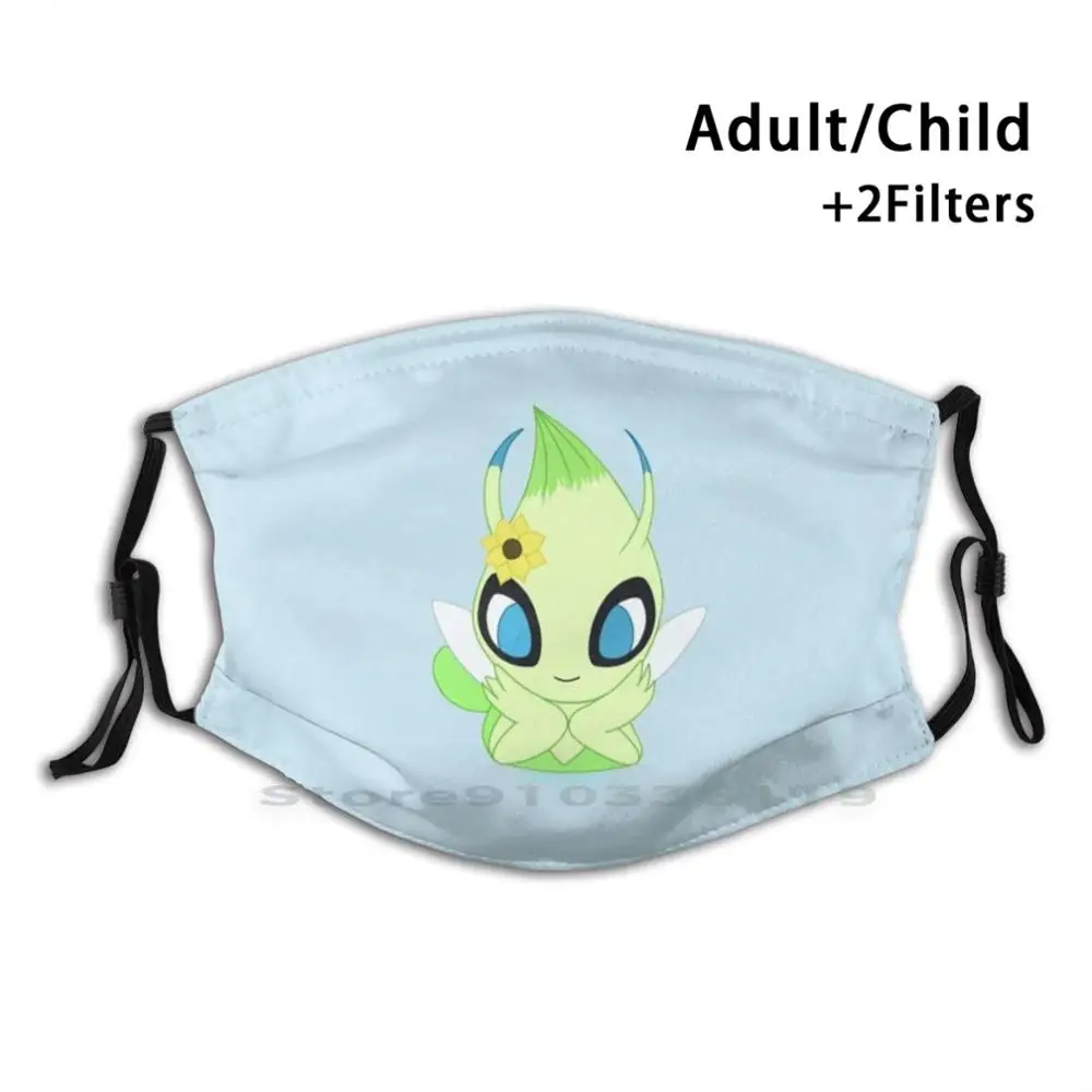 

Celebi печати многоразовый Pm2.5 фильтр DIY маска для лица для детей Celebi милый игровой Kawaii Flower природа