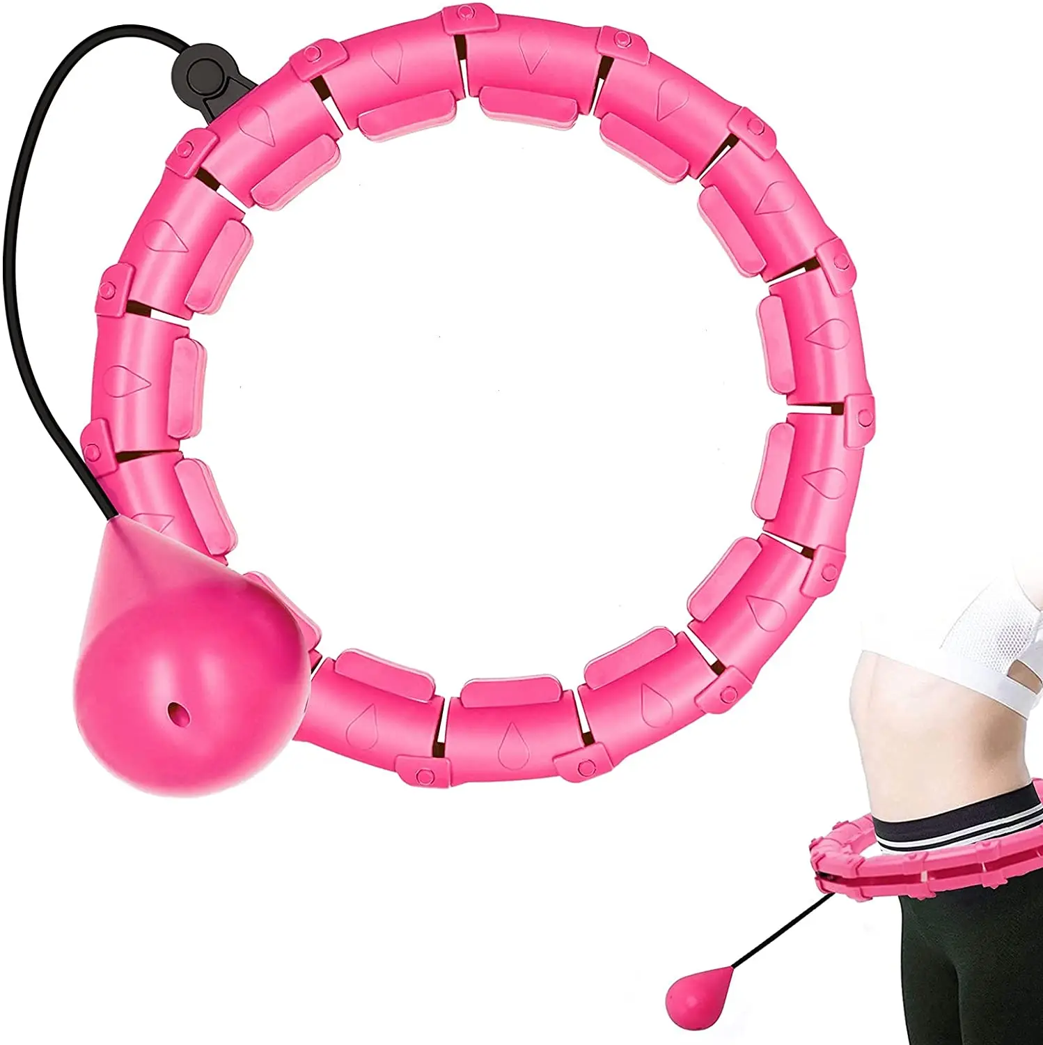 

Smart Weighting Sport Hoops Suitable 24 Detachable Knots Adjustable Weight Loss Fitness Abdominal Massage With Weight Ball