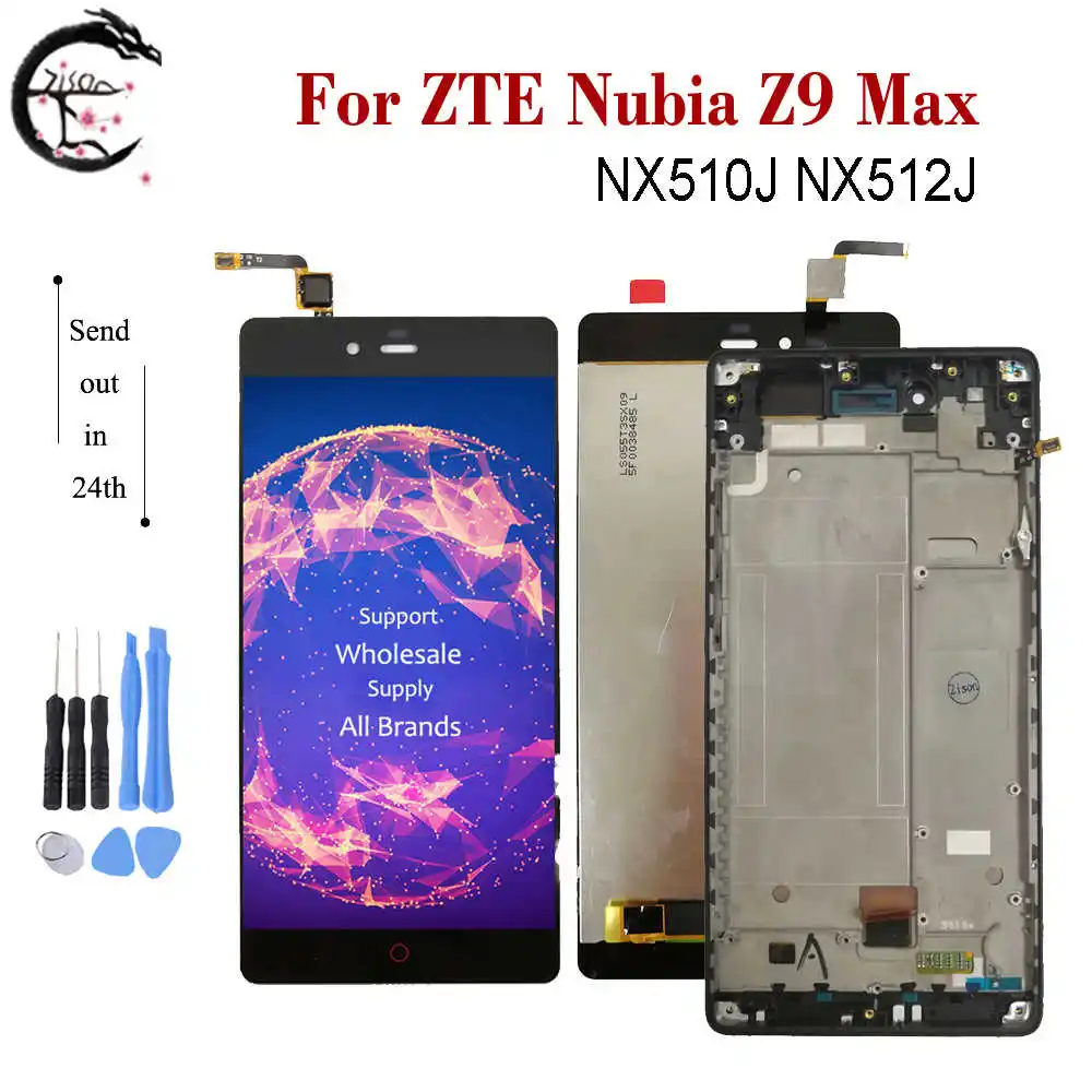 5," ЖК-дисплей с рамкой для zte Nubia Z9 Max NX510J NX512J ЖК-дисплей сенсорный датчик дигитайзер сборка Z9Max полный дисплей