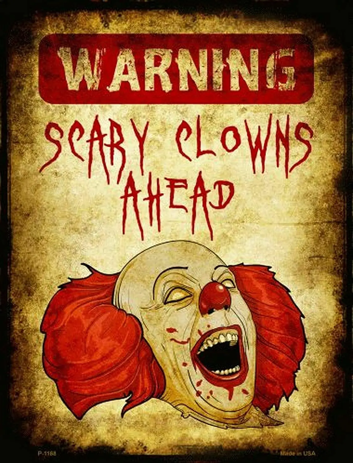 

Warning Scary Clowns Ahead Novelty Metal Sign Tin Sign 8x12 Inch Home Kitchen Bedroom Bar Sign Decoration Posters Tin Sign