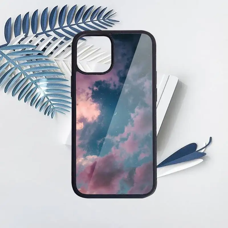 

Sweet sky pink Cloud Great art Phone Case PC for iPhone 11 12 pro XS MAX 8 7 6 6S Plus X 5S SE 2020 XR Luxury brand shell funda