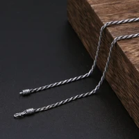 thai silver classic retro weave necklaces for women s925 sterling silver long chain necklaces real silver cross necklace jewery