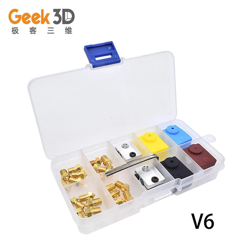 Набор 3D принтеров E3D V6/MK7 1 75 мм сопло + тепловой блок mk8 mk7 силиконовые носки для A8 CR