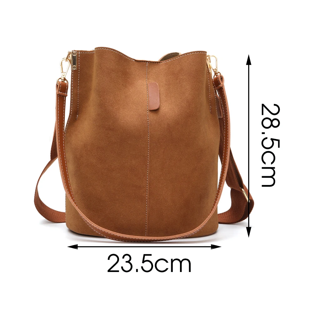 

Brand Design Women Bucket PU Leather Shoulder Bag Large Capacity Lady Crossbody Bags Wide Strap Female Solid Color Totes Handbag