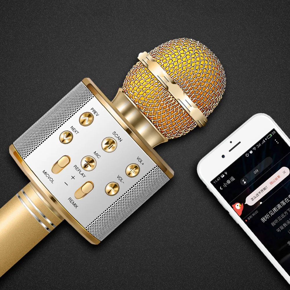 MAMEN WS 858 Bluetooth беспроводной микрофон караоке профессиональный Динамик ручной KTV