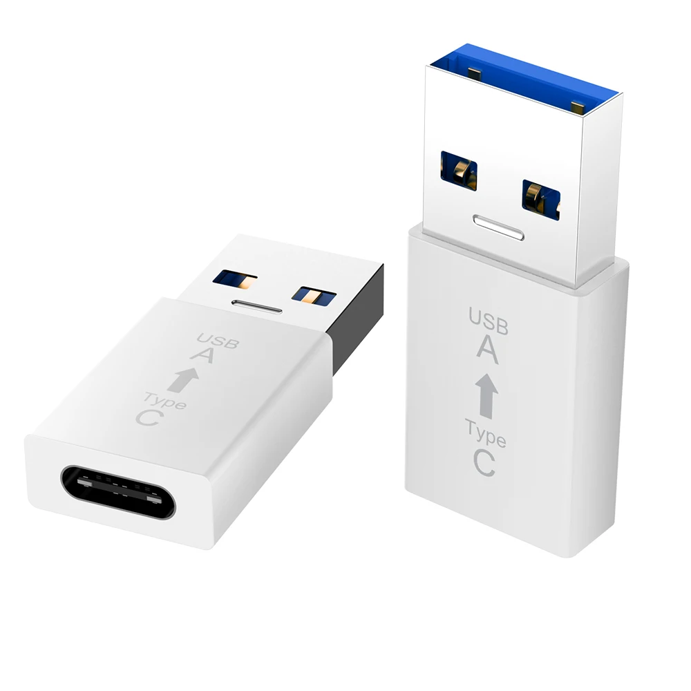USB папа к type-c гнездовой разъем для зарядки Тест 3,1 USB C Женский жесткий диск USB 3.0a Мужской конвертер для huawei Xiaomi samsung - Цвет: Белый