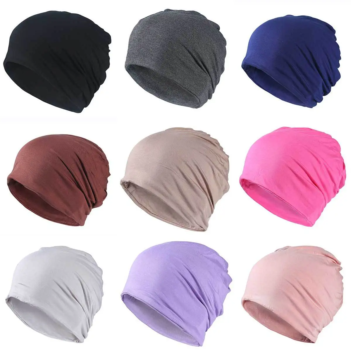 

2021 New Modal Material Thin Cotton Women Man Beanie Non-Allergic Hat Spring Summer Casual Skull Cap