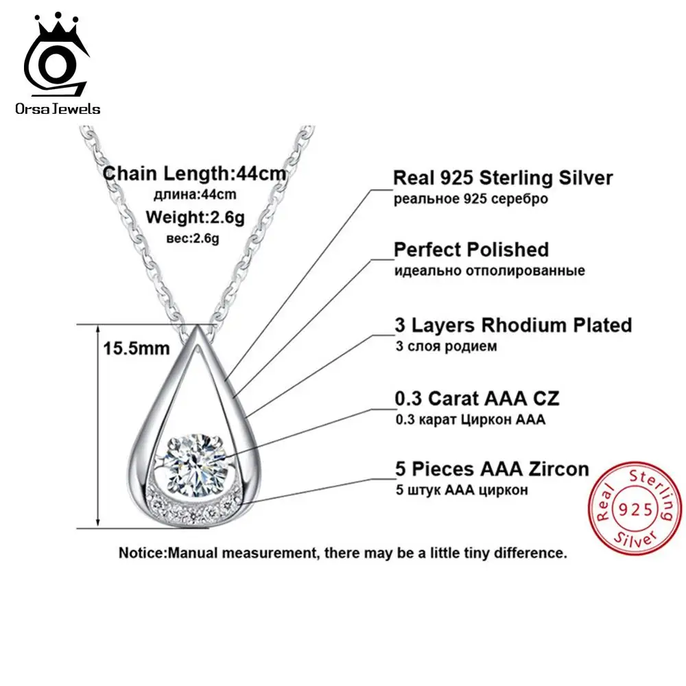 ORSA JEWELS, 925 пробы, серебряные подвески, ожерелья для шарма, женские свадебные& Обручальные Модные женские ювелирные изделия SN40