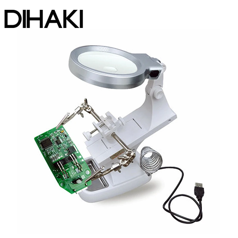 

3X/4.5X Welding Illuminated Magnifier With 10 Leds Circuit Board Soldering Repair Tool 360 Degree Roating Magnifying Glass