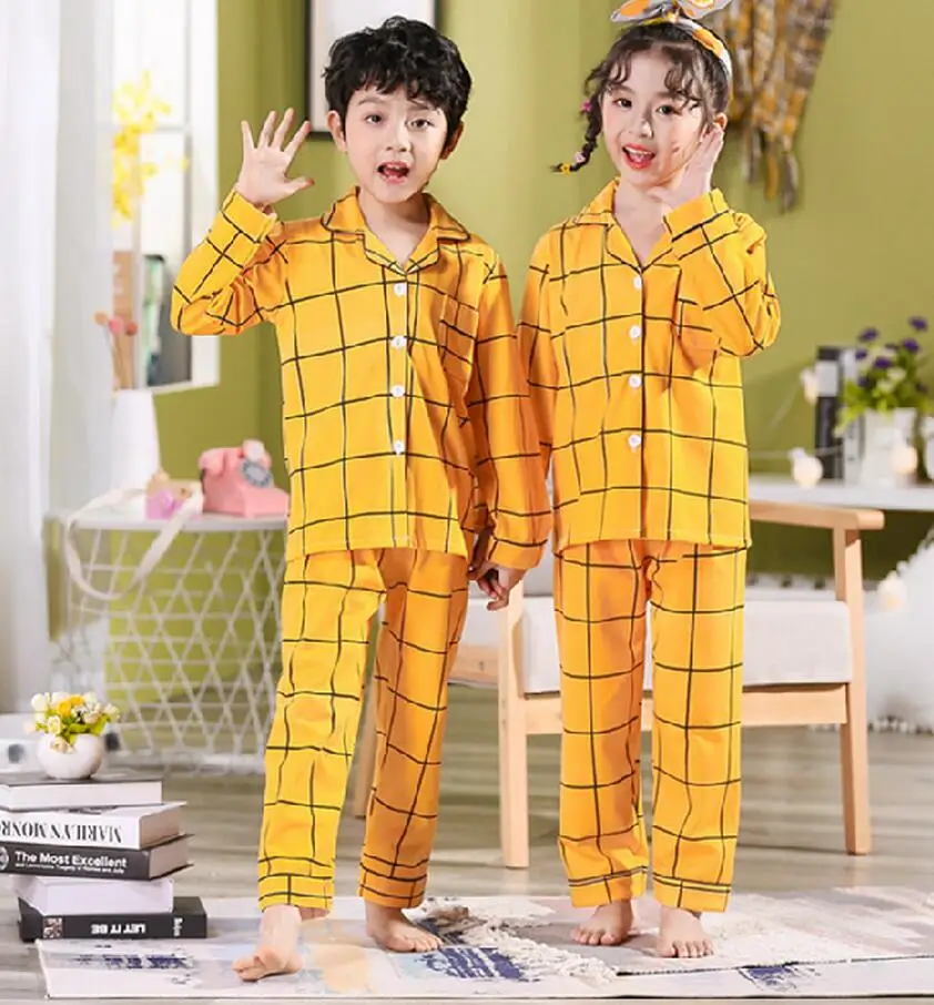 

Teens Pajamas Cartoon Boys Sleepwear Autumn Long Sleeve Cotton Pyjamas Kids Clothes Set Girl Nightwear Homewear Child Pijama