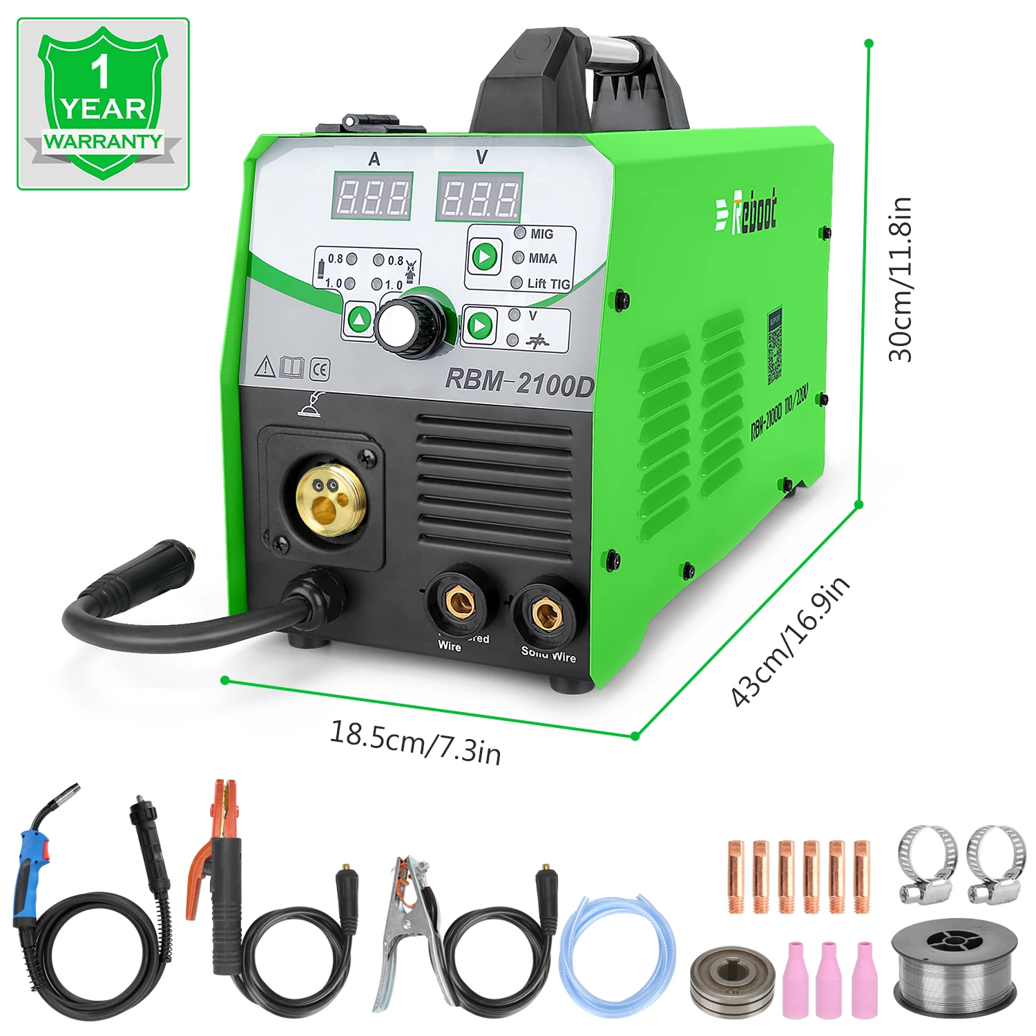 Сварочный аппарат MIG 180A газовый и безгазовый сварочный MIG/Stick/Lift TIG 4 в 1 с флюсовой