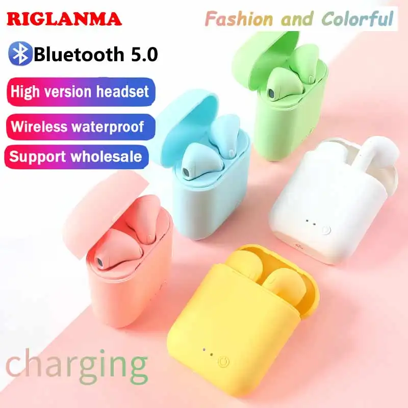 Мини 2 Наушники вкладыши TWS Bluetooth наушники стерео наушник гарнитура с зарядным Pod