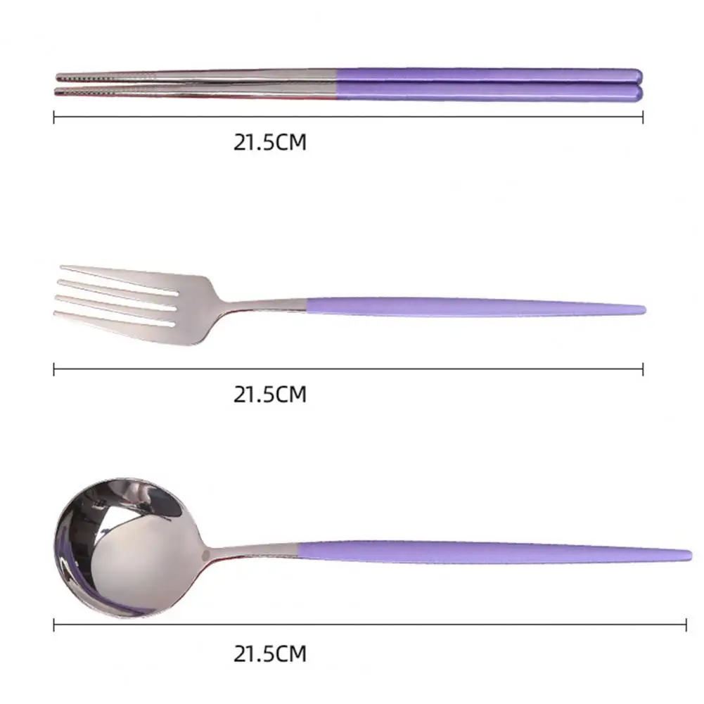 

3Pcs/Set Spoon Anti-deform Rust-proof Stainless Steel Portable Flatware Set for Home