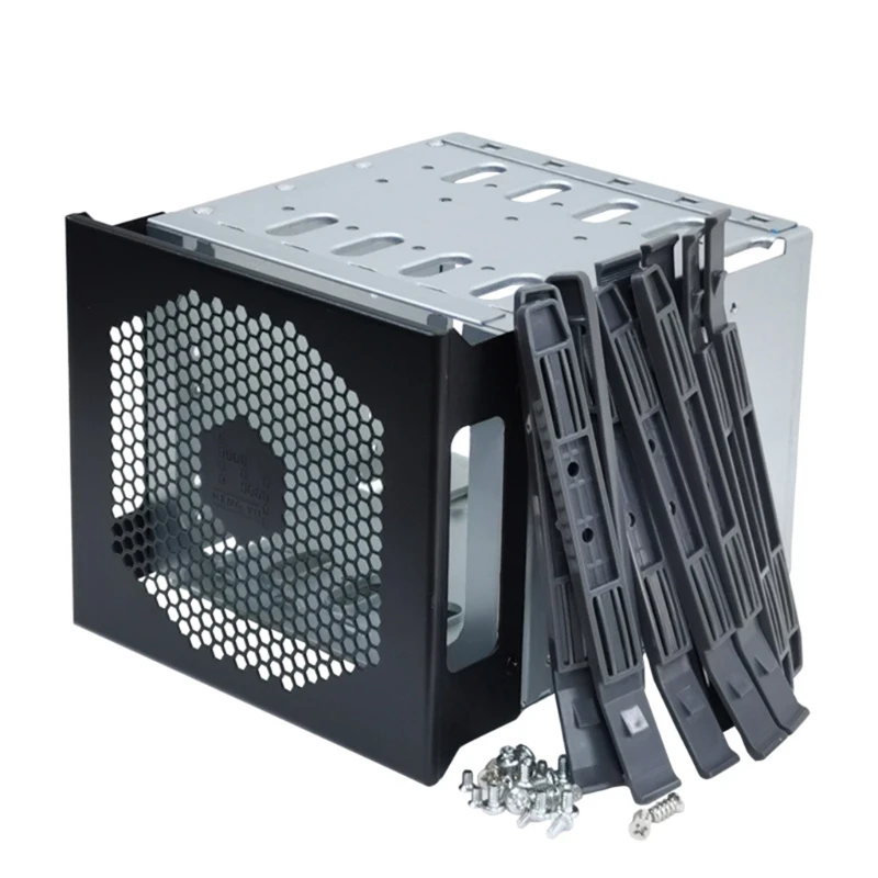 Stainless Steel Hard Drive Cage, 5inch to 5x 3.5" Rack SAS for Desktop Computer SATA HDD Hard Driver Tray Rack