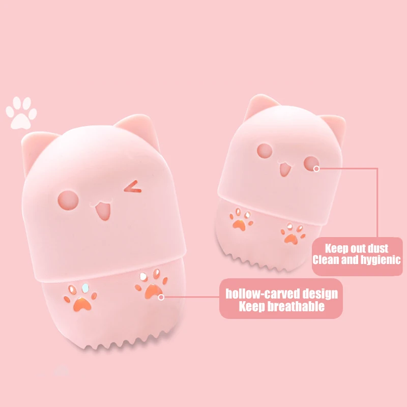 Силиконовый держатель для сушки пудры в виде котенка| |