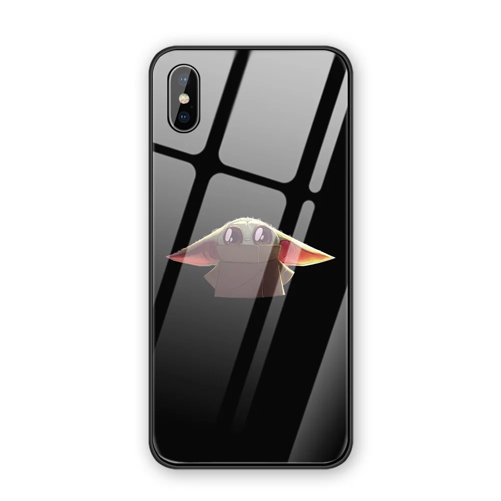 Забавный ребенок Йода на заказ мультфильм роскошный закаленное стекло чехол для телефона iphone 5 SE 5S 7 8 6 6S Plus 11 11Pro X XR XS MAX
