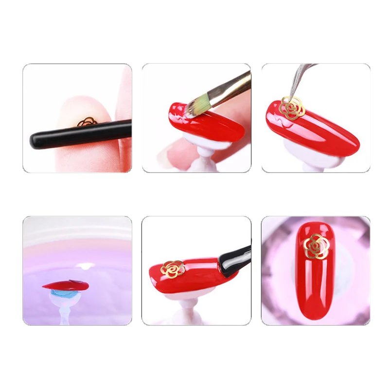 Разноцветные металлические украшения для дизайна ногтей в виде снежинок и звезд