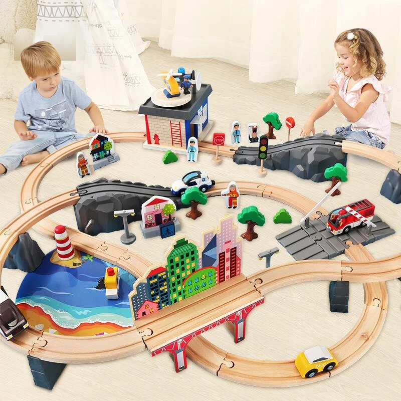 

Лидер продаж! Деревянный трек для поезда, набор игрушек magic Brio, трек, станция, мост, аксессуары, железная дорога, модель, детские игрушки