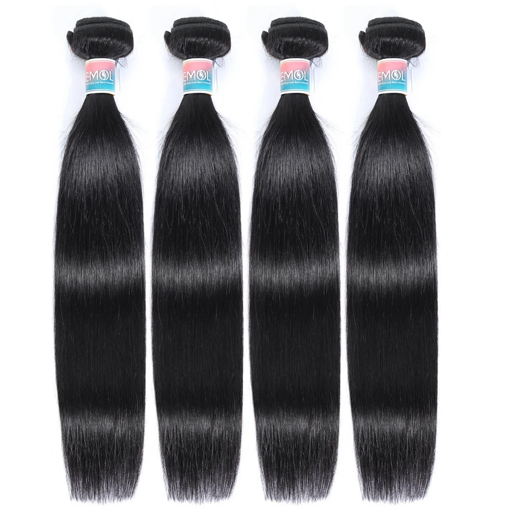 Emol Human Hair Bundles Malaysian Straight Human Hair Bundles For Women High Quality Affordable Non-Remy Hair Extensions