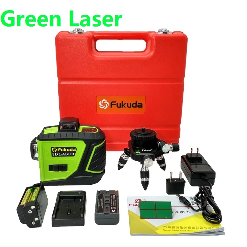 Green laser 2 Fukuda бренд 12 линий 3D MW-93T-3G лазерный уровень самонивелирующийся 360 горизонтальный и вертикальный крест супер мощный зеленый лазерный луч - Цвет: Green laser 2