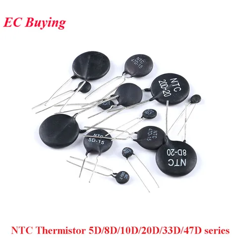 Терморезистор NTC 5D-5 5D-7 5D-9 5D-11 5D-15 8D-7 8D-9 8D-11 8D-20 10D-5 10D-7 10D-9 10D-11 10D-15 10D-20 20D-20
