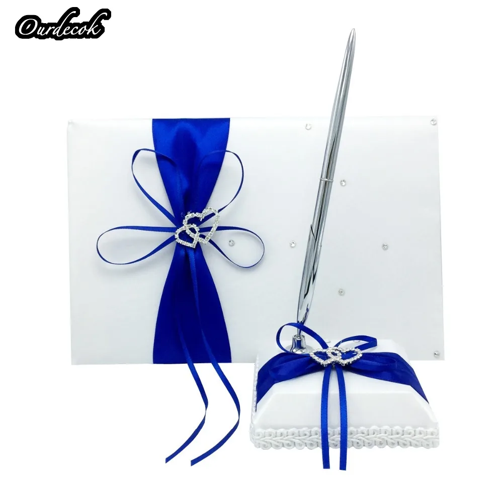 Свадебное украшение Королевского синего цвета атласная Подушка в виде кольца +