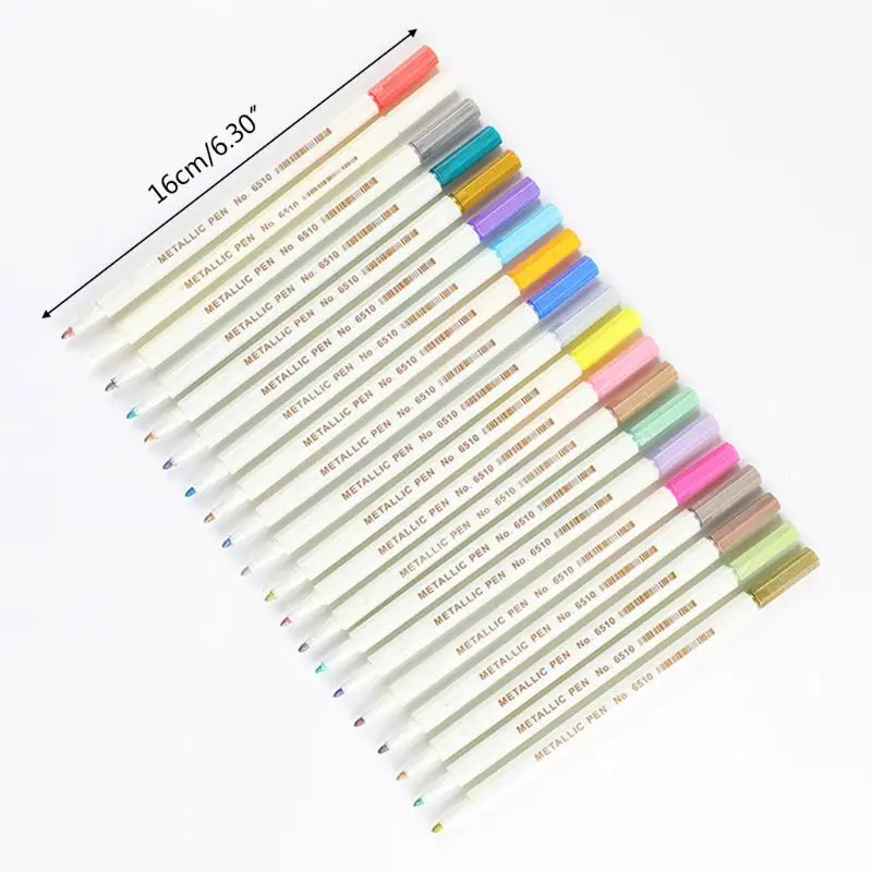 

10/12/15/20/30 Colors Metallic Micron Pen Detailed Metal Paint Maker DIY Album