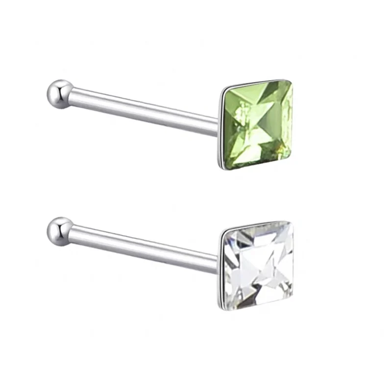 Пирсинг носа из стерлингового серебра 925 пробы женские серьги гвоздики с