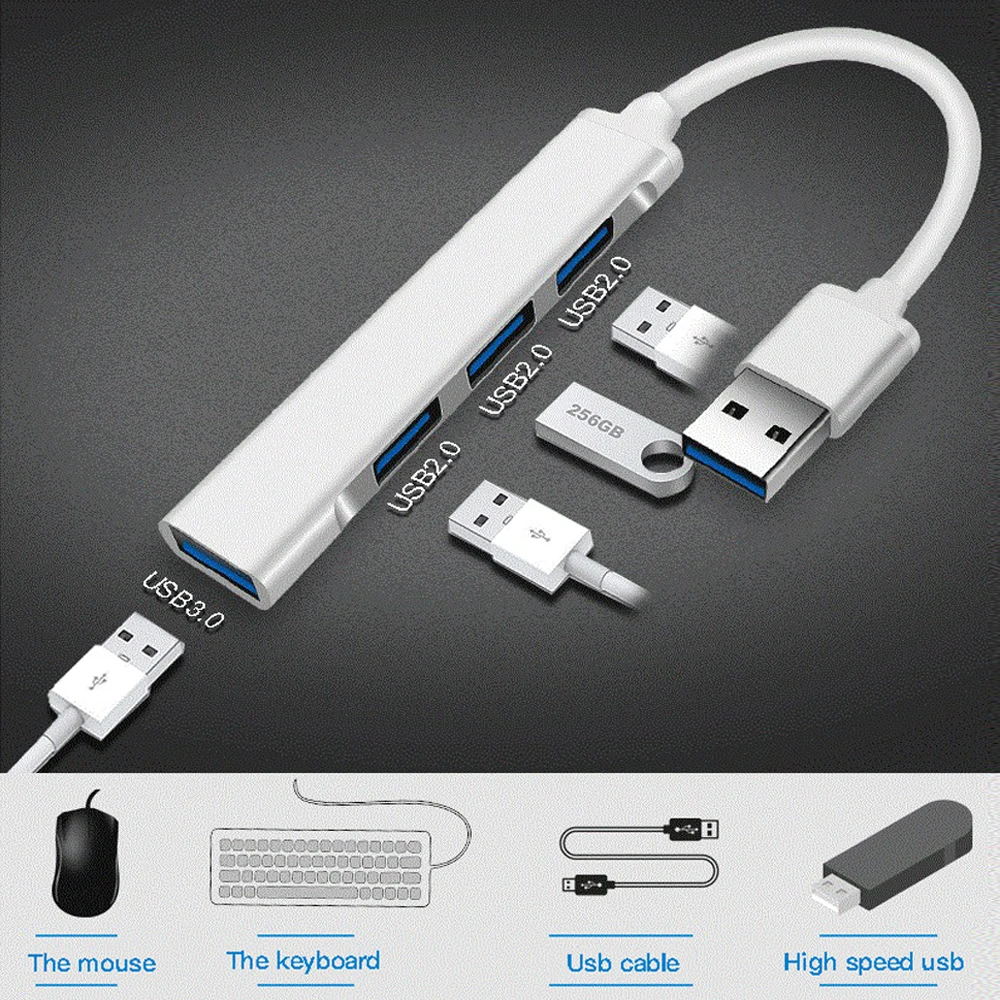 Usb Splitter 3.0 Hub One with Four Aluminum Alloy Extender Mini Docking Station Accessories Suitable for Home Laptops | Инструменты