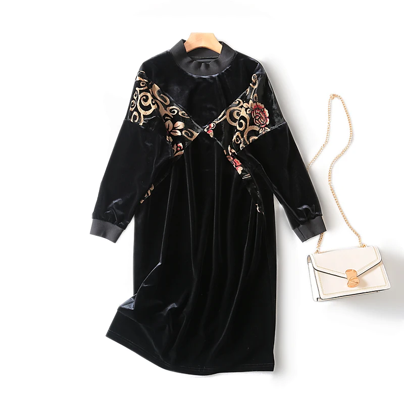 Samgpilee рукав летучая мышь с принтом свободное платье 2019 Новое подиумное женское