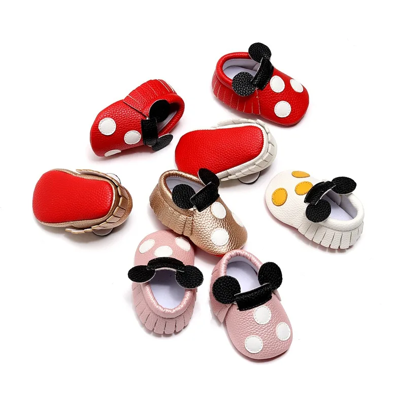 

Spring Autumn Baby Boys Girls Moccasins Cute Toddler First Walkers Crib Shoes Pu Leather Booties 11cm 12cm 13cm 14cm