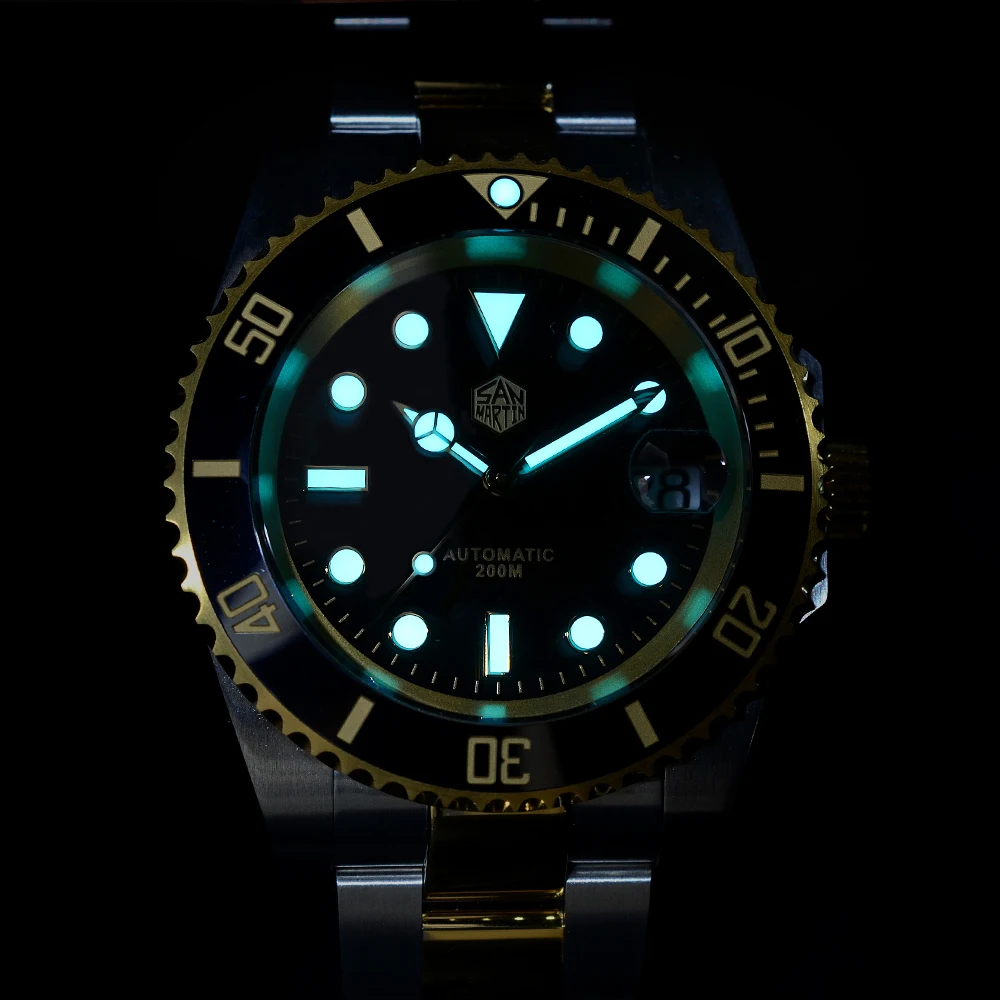 

San Martin Diver Watch NH35 Luxury Sapphire 120 Clicks Ceramic Bezel Men Automatic Mechanical Watches 20Bar Luminous Date SN017