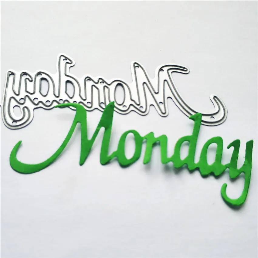 

Monday Words металлические режущие штампы трафареты Нож Форма рукоделие Скрапбукинг высечки трафареты с тиснением шаблон украшения