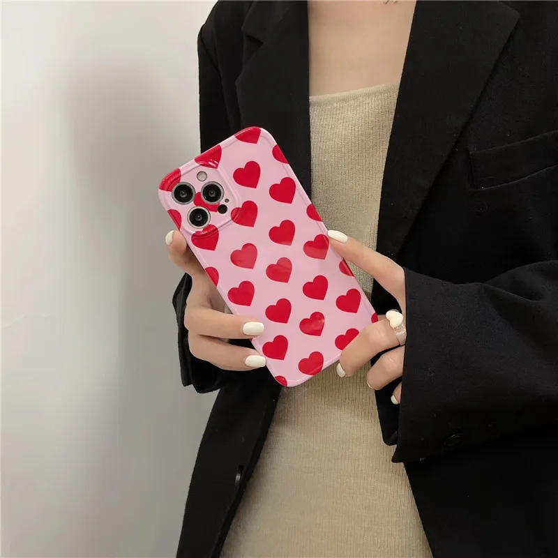 Чехол для телефона с красным сердцем для iPhone 13, 12, 11 Pro Max, X, XS, XR Max, 8, 7 Plus, матовый мягкий IMD силиконовый чехол-накладка (art.: 3920ba24cdca0) - 3920ba24cdca0
