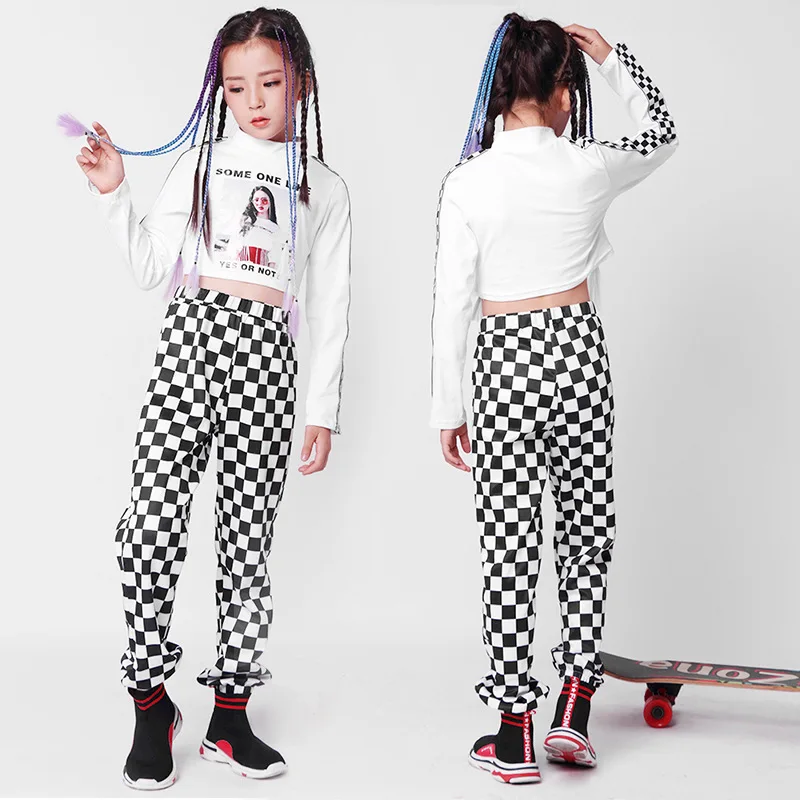 Новинка 2019 весенние детские танцевальные костюмы джаза укороченные топы с