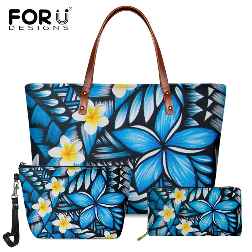 

Комплект из 3 сумок на плечо FORUDESIGNS, полинезийская Плюмерия, сумка-тоут с принтом для женщин, роскошная портативная дамская сумка через плечо...