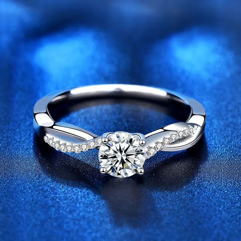 

Ювелирные изделия кольца с муассанитом для женщин 925 серебро цвет D 1ct крест кольцо с бриллиантом Свадебные Кольца для пары розово-в комплект...