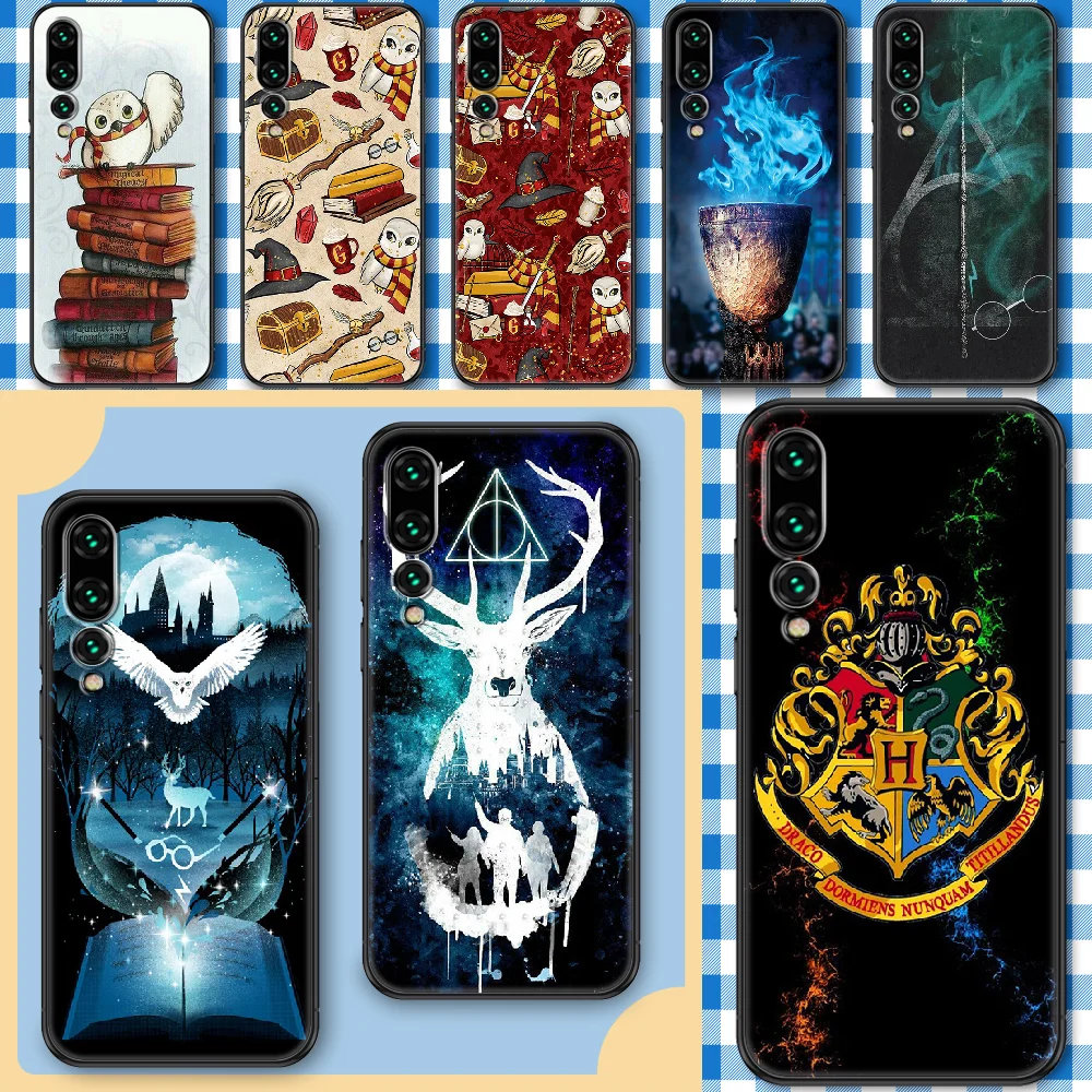

Magics Potters Wand H-Harries Phone Case For Huawei P Mate P10 P20 P30 P40 10 20 Smart Z Pro Lite black pretty Etui silicone