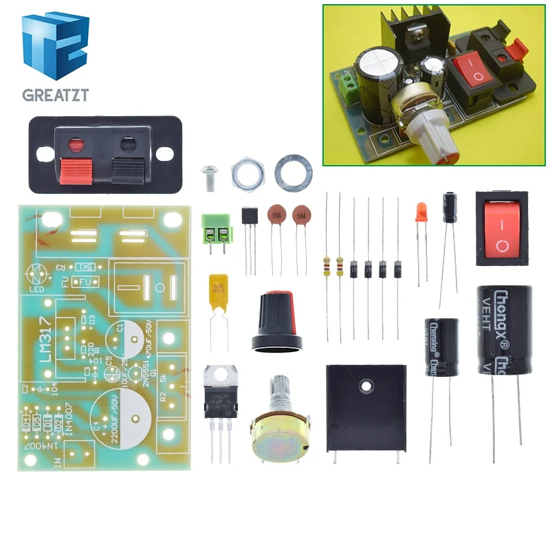 Понижающий модуль питания LM317 регулируемый регулятор напряжения сбрасываемый