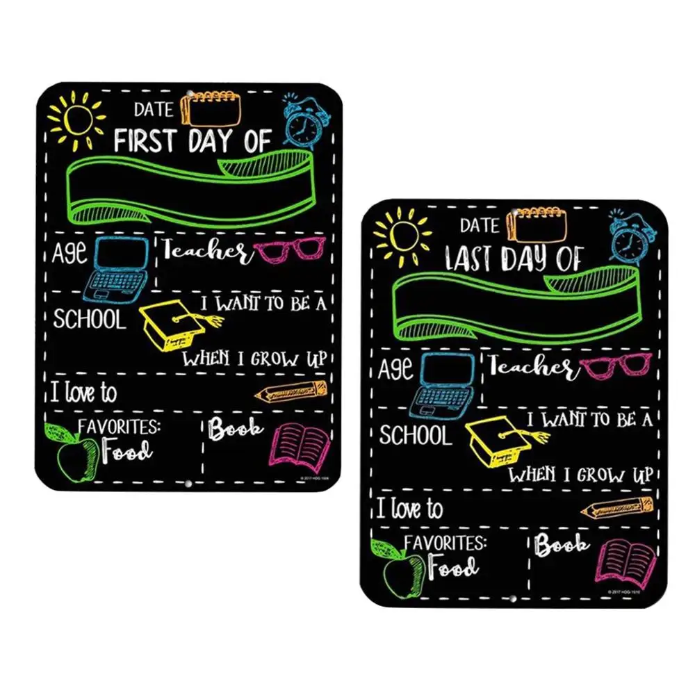 New Customizing metal sign poster First Day And Last of School 2pc Blackboard Style Props Signage interesting Decoration Q40 | Дом и сад