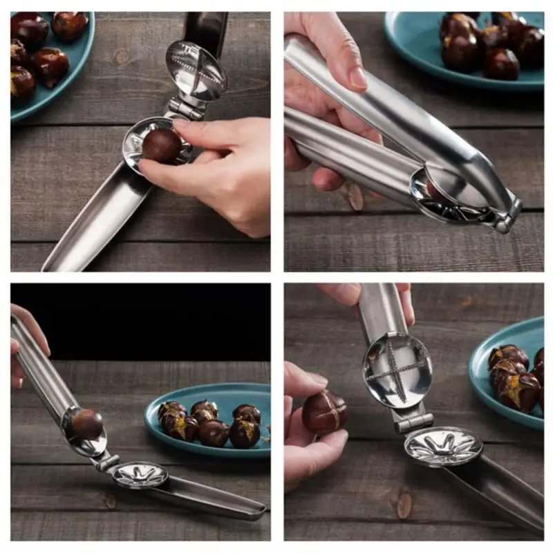 Fast Chestnut Opener Peeled Clip Nut Walnut Peeling Tool Cut Cross Pad Machine Stainless Steel Kitchen Accessories | Дом и сад