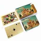 Карты для русского покера 54 шт.Палуба 24K игральные карты из золотой фольги ПВХ пластиковые водонепроницаемые стандартные игровые карты