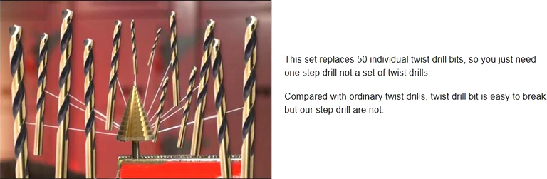 

5pcs step cone drill set drill bits for metal tool box Hole Cutters power cones HSS high speed steel multiple ferramentas Brocas