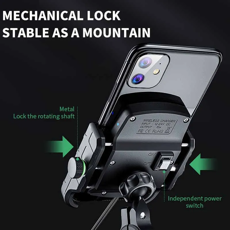 motorcycle phone holder usb qc3 0 fast charger motorbike mirror mobile stand support qi wireless charging gps cellphone mount free global shipping