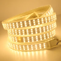 super brighter 220v 2835 led strip light waterproof outdoor lighting 276 ledsm three row flexible tape light strip