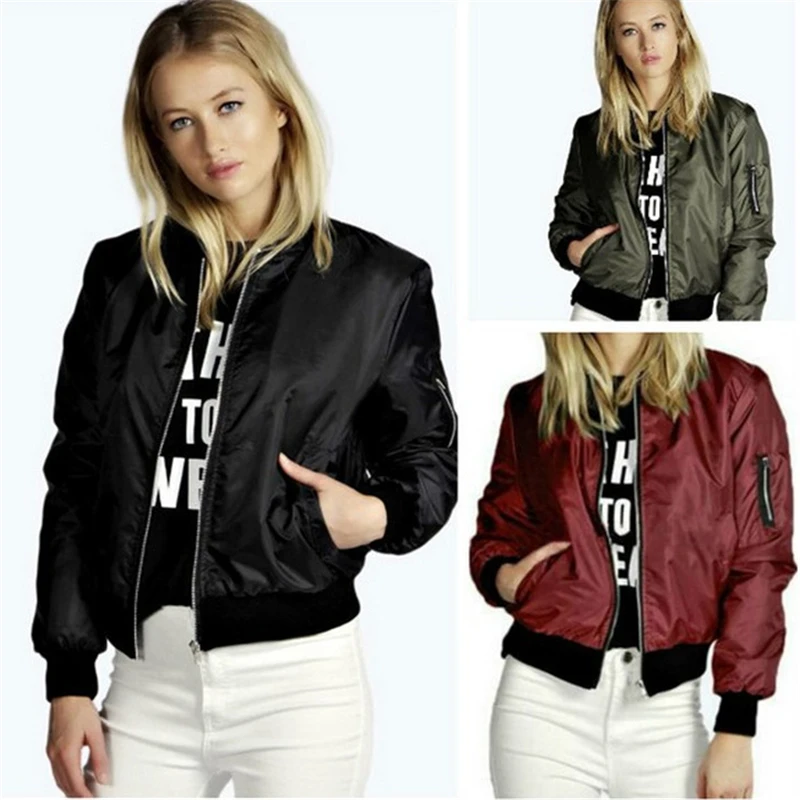 Куртка женская с длинным рукавом верхняя одежда базовые куртки тонкий Бомбер