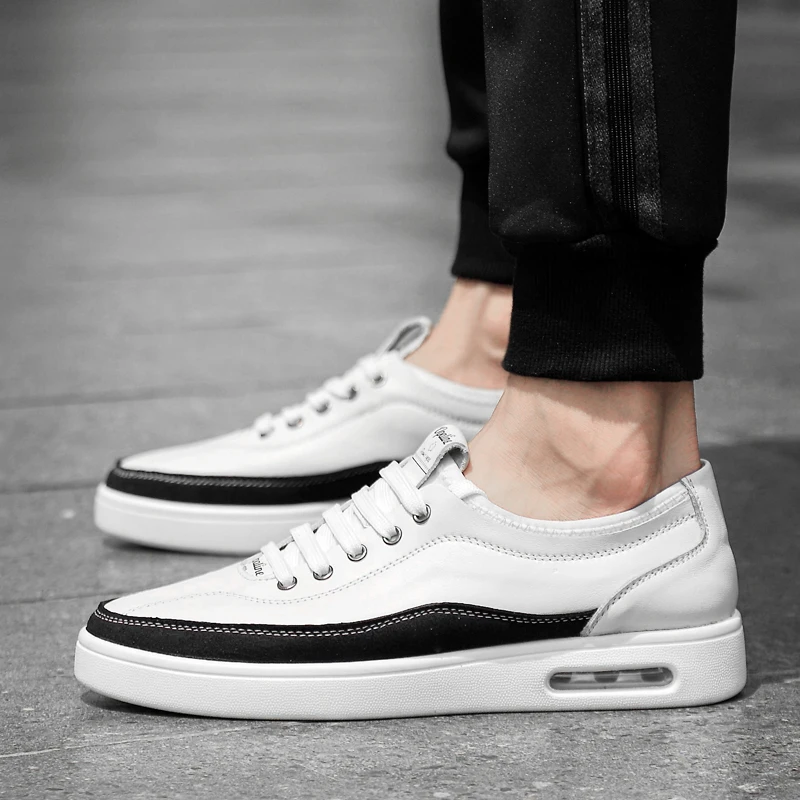 Модные черные и белые туфли на плоской подошве Новинка Лидер продаж модная