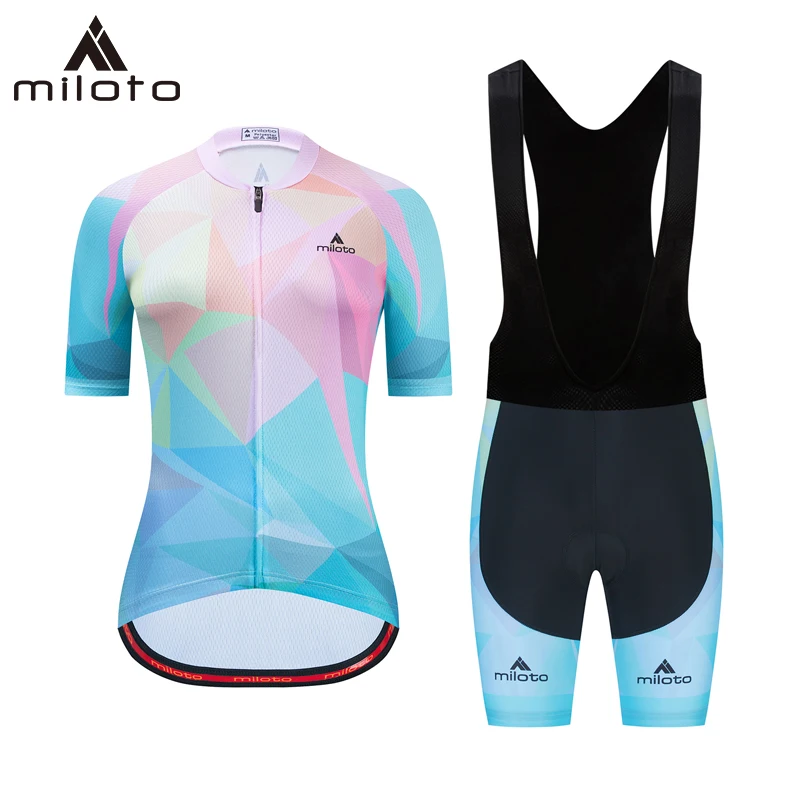 

Miloto women Cycling Jersey short Sleeve set Women Cycling clothing Fashion leisure dress Bike Cycle Shirt Lady Breathable suits