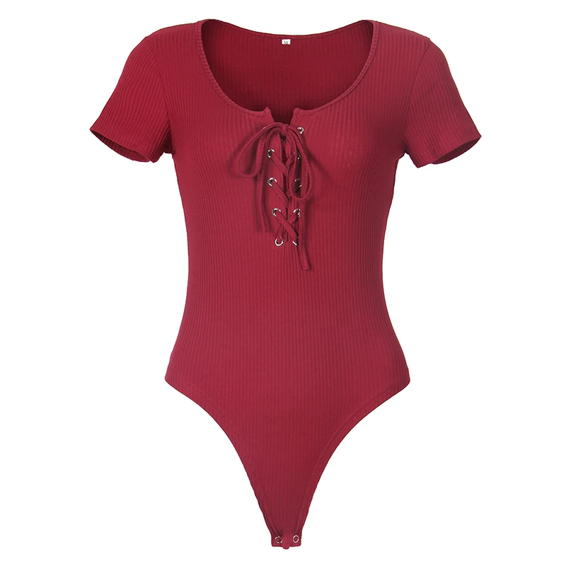 Сексуальное Женское боди комбинезон комбинезоны Летний на шнуровке топ женское