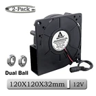 2 шт. Gdstime DC 12 В 120 мм 120x120x32мм Вентилятор 120x32 мм 12 см шарикоподшипник компьютерный радиальный турбо вентилятор охлаждения